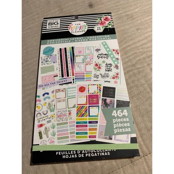 Erin Condren The Happy Planner Sticker Book horizontal layout 464 pieces 97% com - Picture 1 of 6